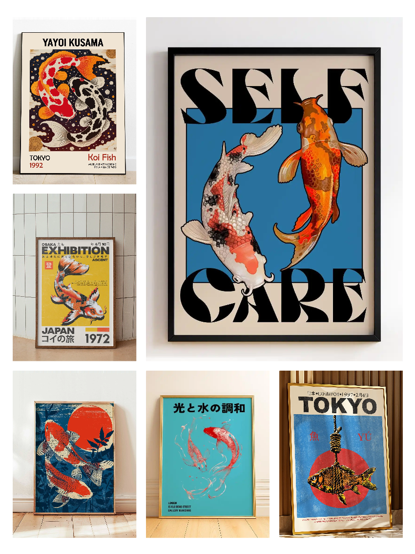 Japanese Red Koi Fish Canvas P - Japanese Lifestyle Gifts incelemesi ve fiyatı