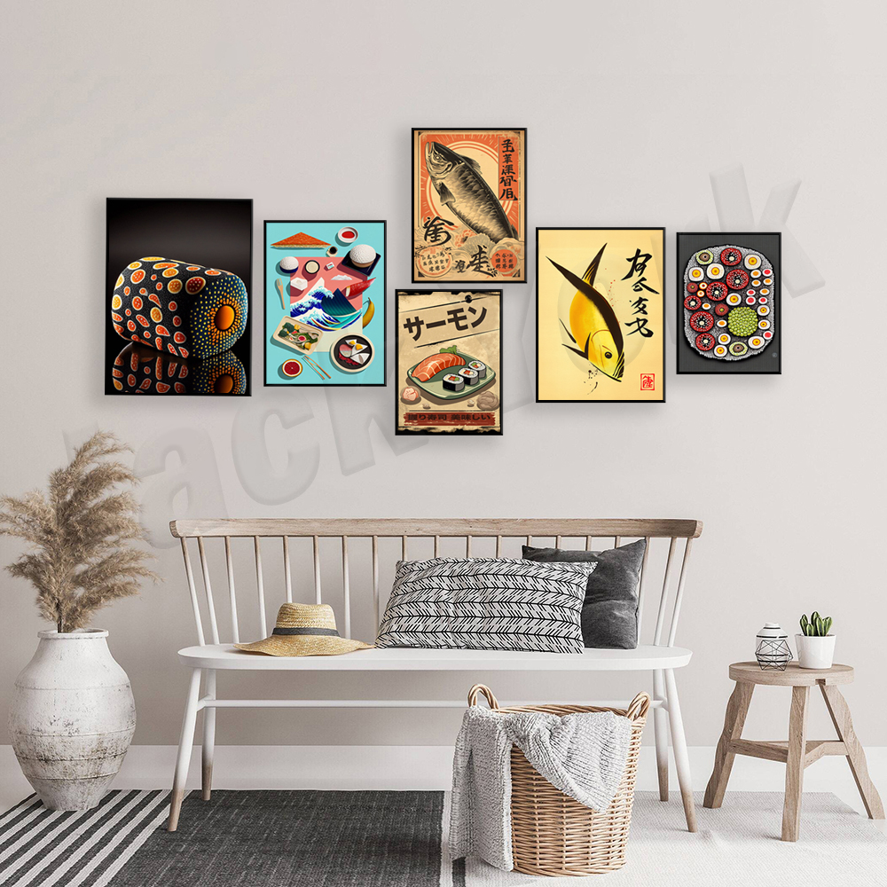 Vintage style Japanese sushi p - Japanese Food Lifestyle incelemesi ve fiyatı