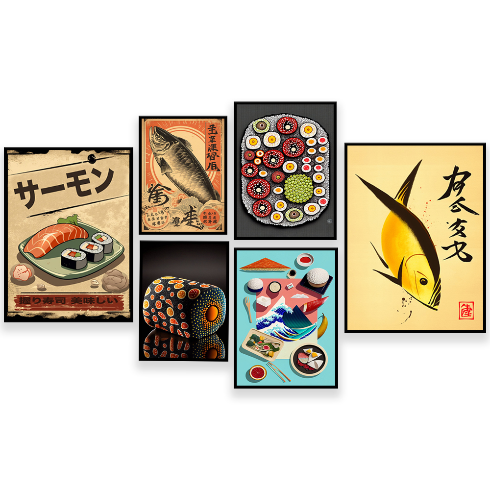 Vintage style Japanese sushi p - Japanese Food Lifestyle incelemesi ve fiyatı