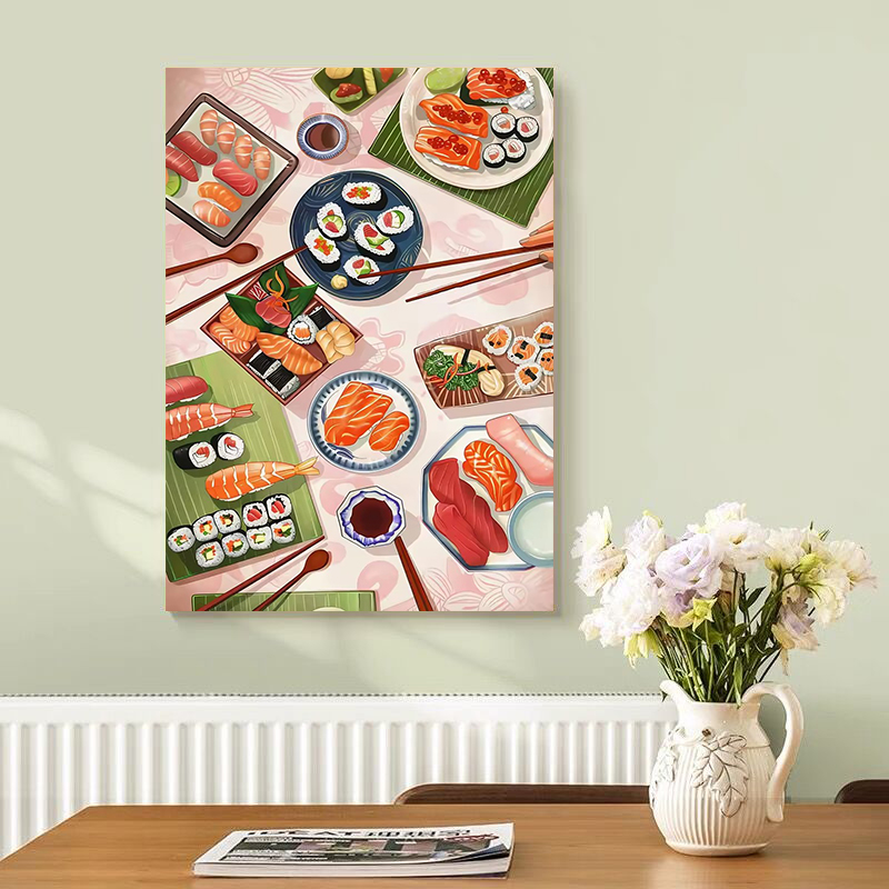 Sushi Salmon Poster Prints Kit - Japanese Restaurant Lifestyle incelemesi ve fiyatı