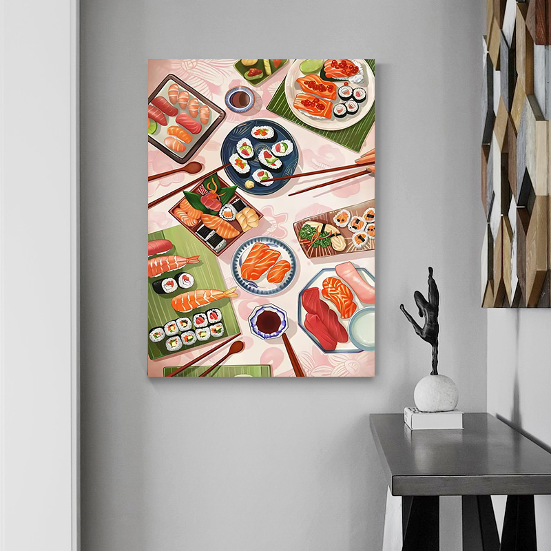 Sushi Salmon Poster Prints Kit - Japanese Restaurant Lifestyle incelemesi ve fiyatı