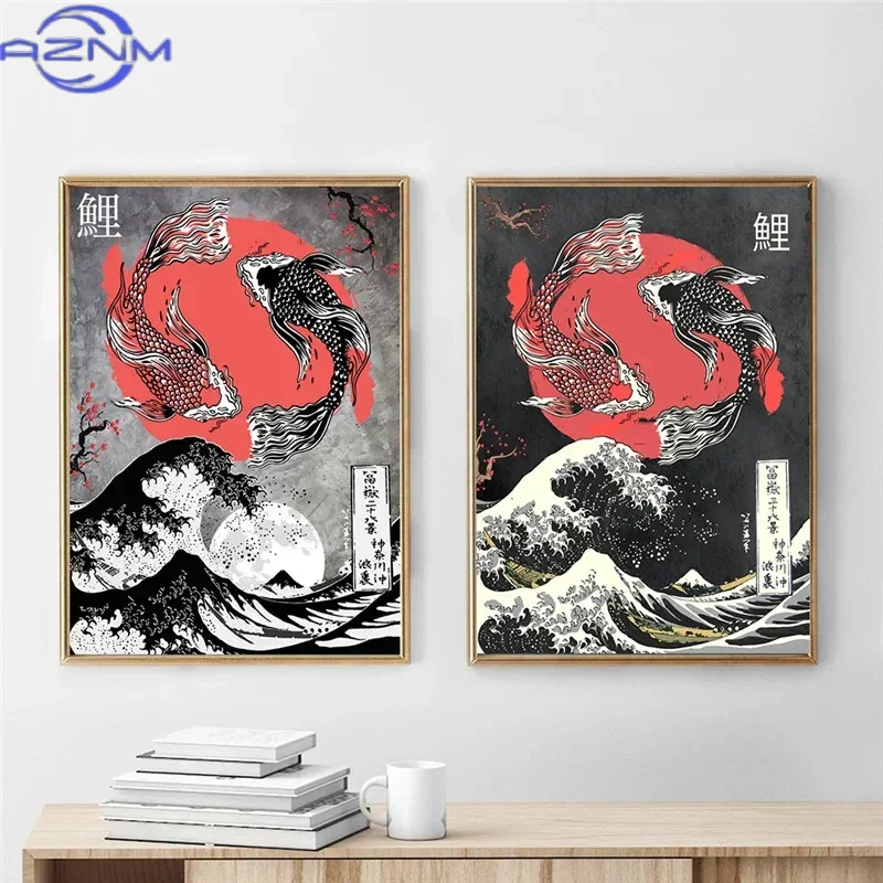 AZNM Canvas Painting Big Wavy  - Japanese Traditional Lifestyle incelemesi ve fiyatı