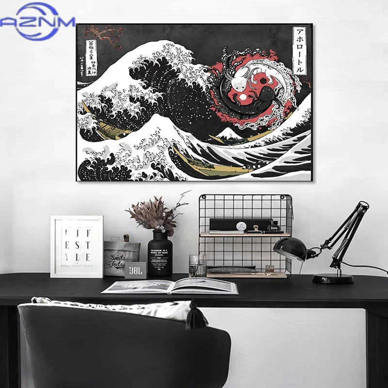 AZNM Canvas Painting Big Wavy  - Japanese Traditional Lifestyle incelemesi ve fiyatı