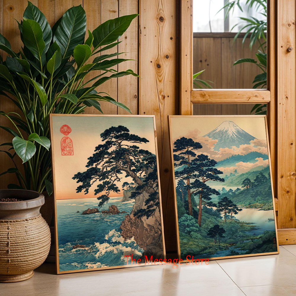 Vintage Japanese Forest Pine T - Japanese Traditional Lifestyle incelemesi ve fiyatı