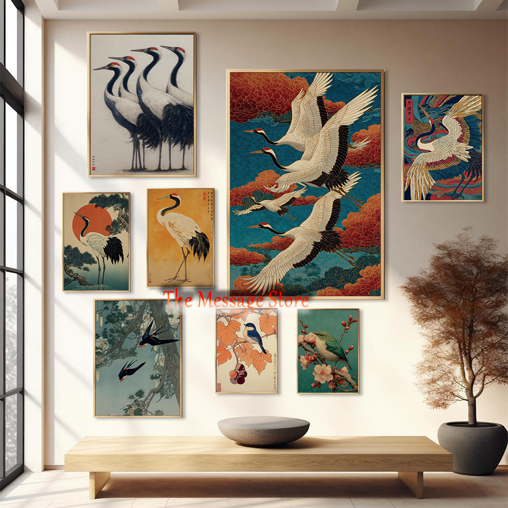 Traditional Nature Crane Birds - Japanese Traditional Lifestyle incelemesi ve fiyatı
